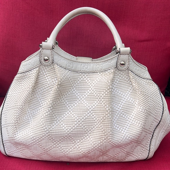 Gucci Woven Raffia Diamante Medium
Sukey Tote White - Picture 3 of 16